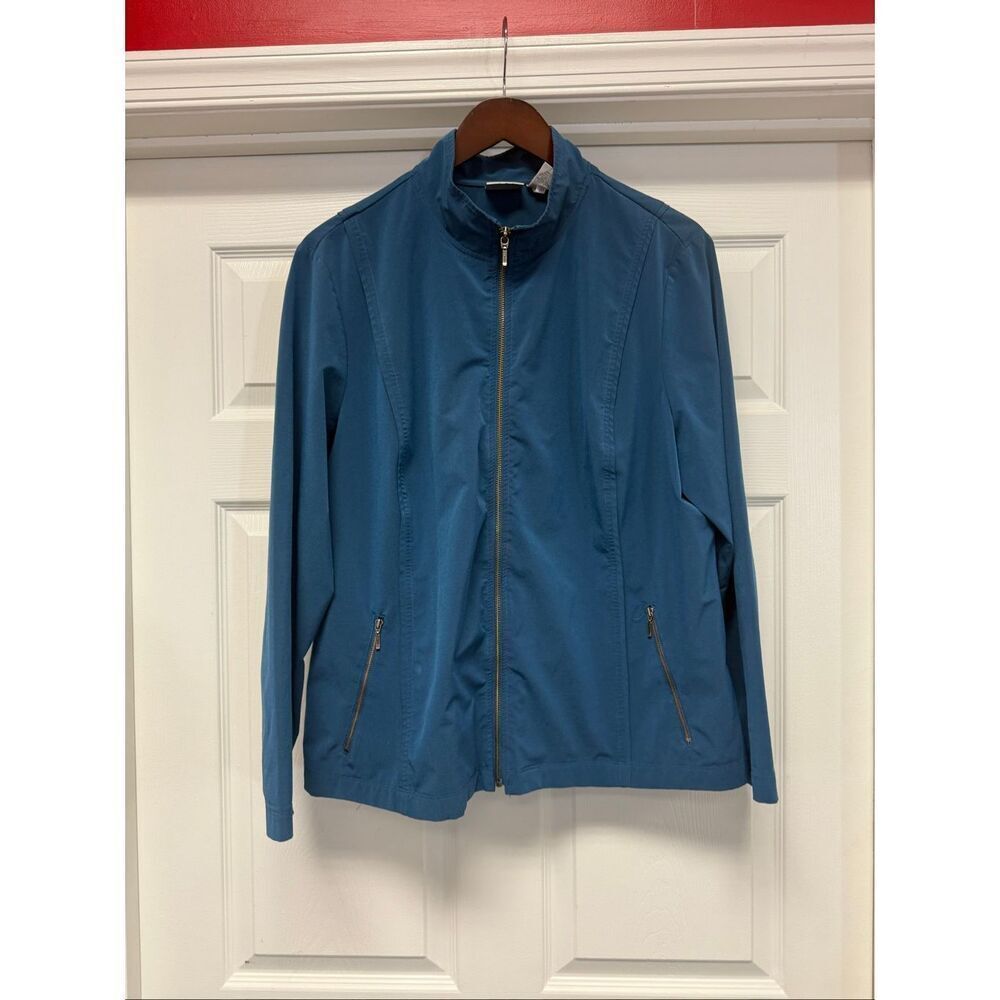 Zenergy Chicos Teal Slate Blue Zip Up Jacket sz 3 or XL